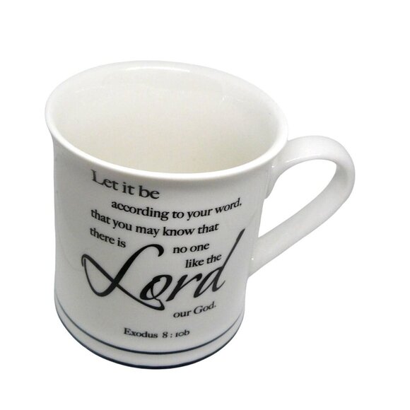 Christian White Ceramic Mug w "Exodus 8:10b" & Bible Verse Design Coffee Tea Cup - Picture 3 of 5